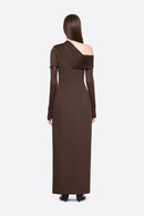 Avenlore Long Sleeve Draped Neckline Maxi Dress
