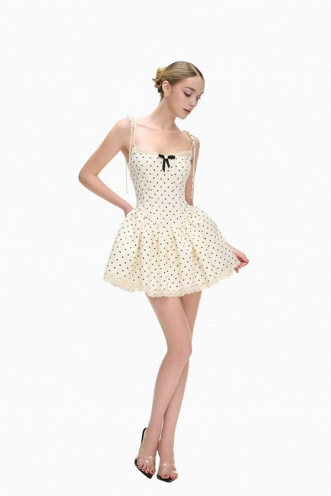 Vernis Polka-dot Mini Dress