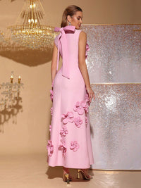 Hank Flower Embellished Maxi Dress In Pink