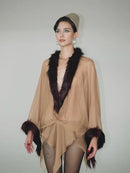 Lurek Asymmetric Faux Fur Mini Dress