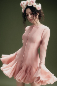 Orphee Semi-Sheer Flared Mini Dress