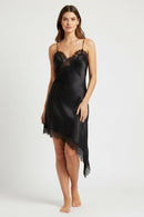 Angeni Spaghetti Lace Satin Midi Dress
