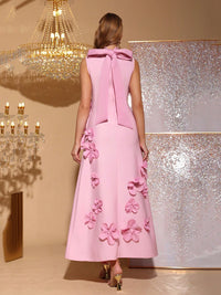 Hank Flower Embellished Maxi Dress In Pink