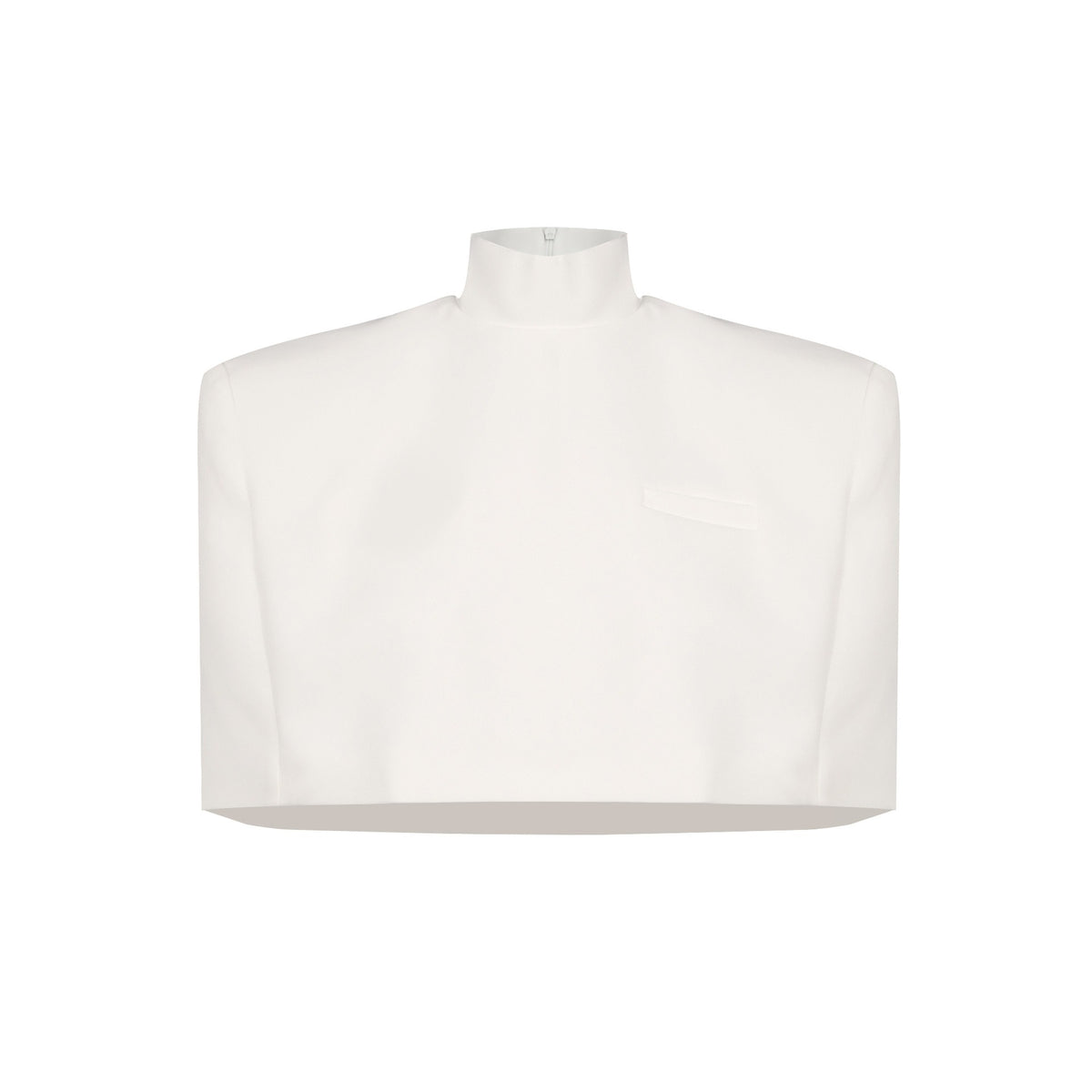 Grina Stand-Collar Cape-Style Top In White