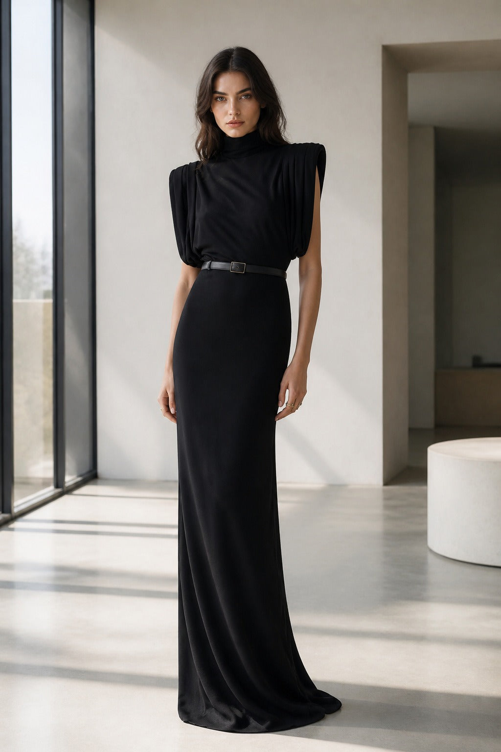 Sadrien Draped Sleeveless Maxi Dress