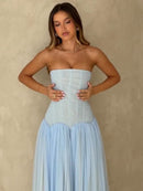 Kelora Mesh Maxi Dress In Baby Blue