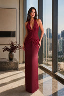 Cazumi Lace Halter-Neck Maxi Dress