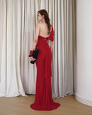 Neskio One-Shoulder Open-Back Maxi Dress