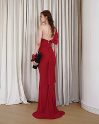 Neskio One-Shoulder Open-Back Maxi Dress