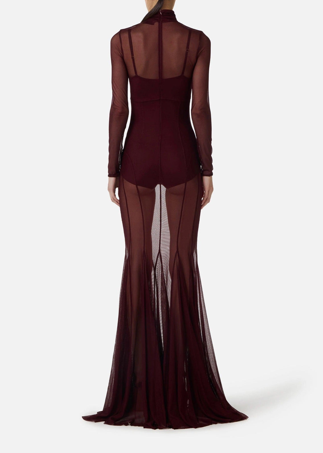 Geliflua Long Sleeve Mesh Maxi Dress