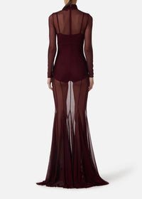 Geliflua Long Sleeve Mesh Maxi Dress