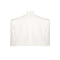 Grina Stand-Collar Cape-Style Top In White