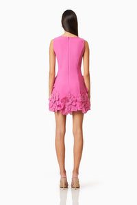 Eliava Floral Appliqué Mini Dress In Pink