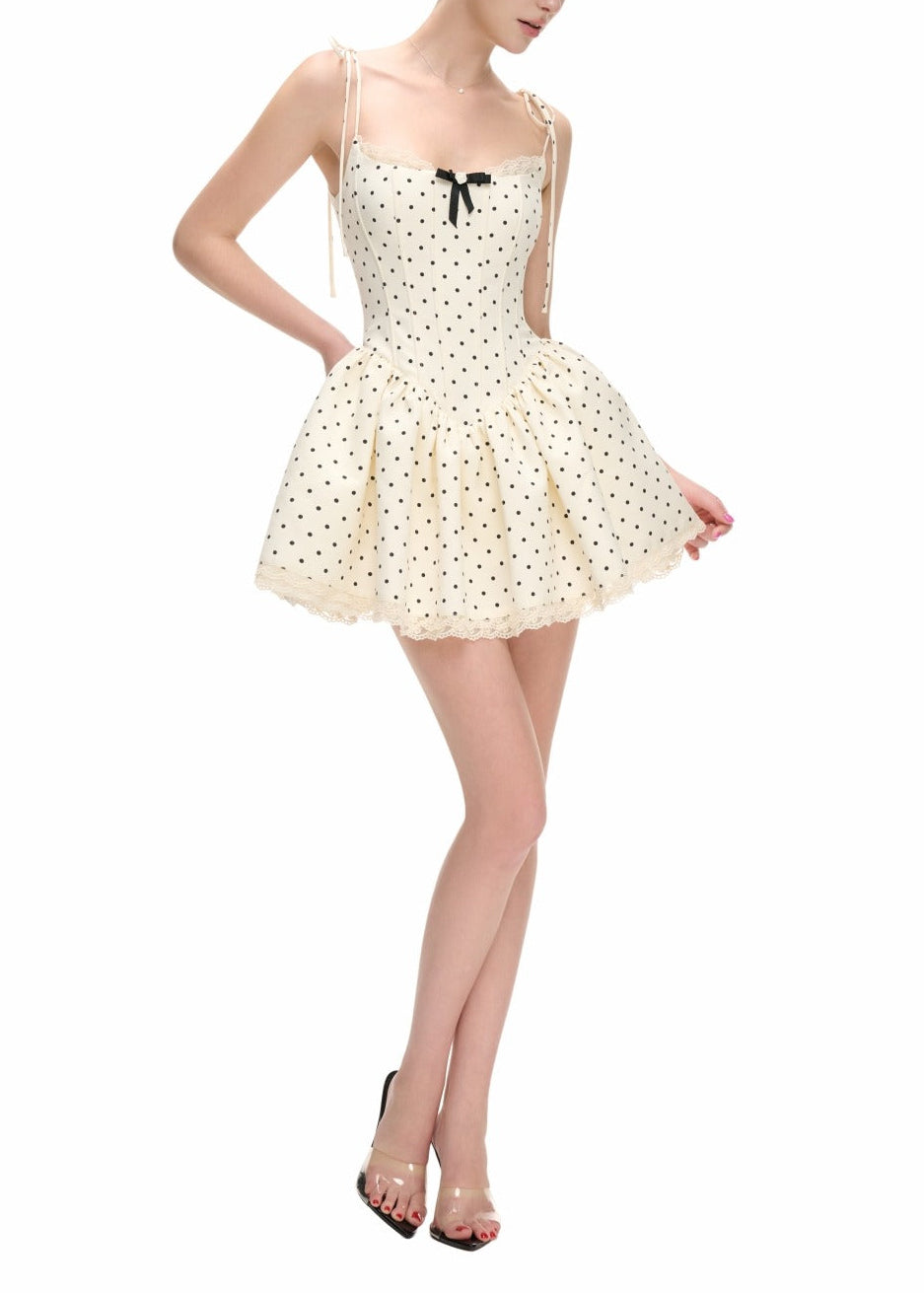 Vernis Polka-dot Mini Dress