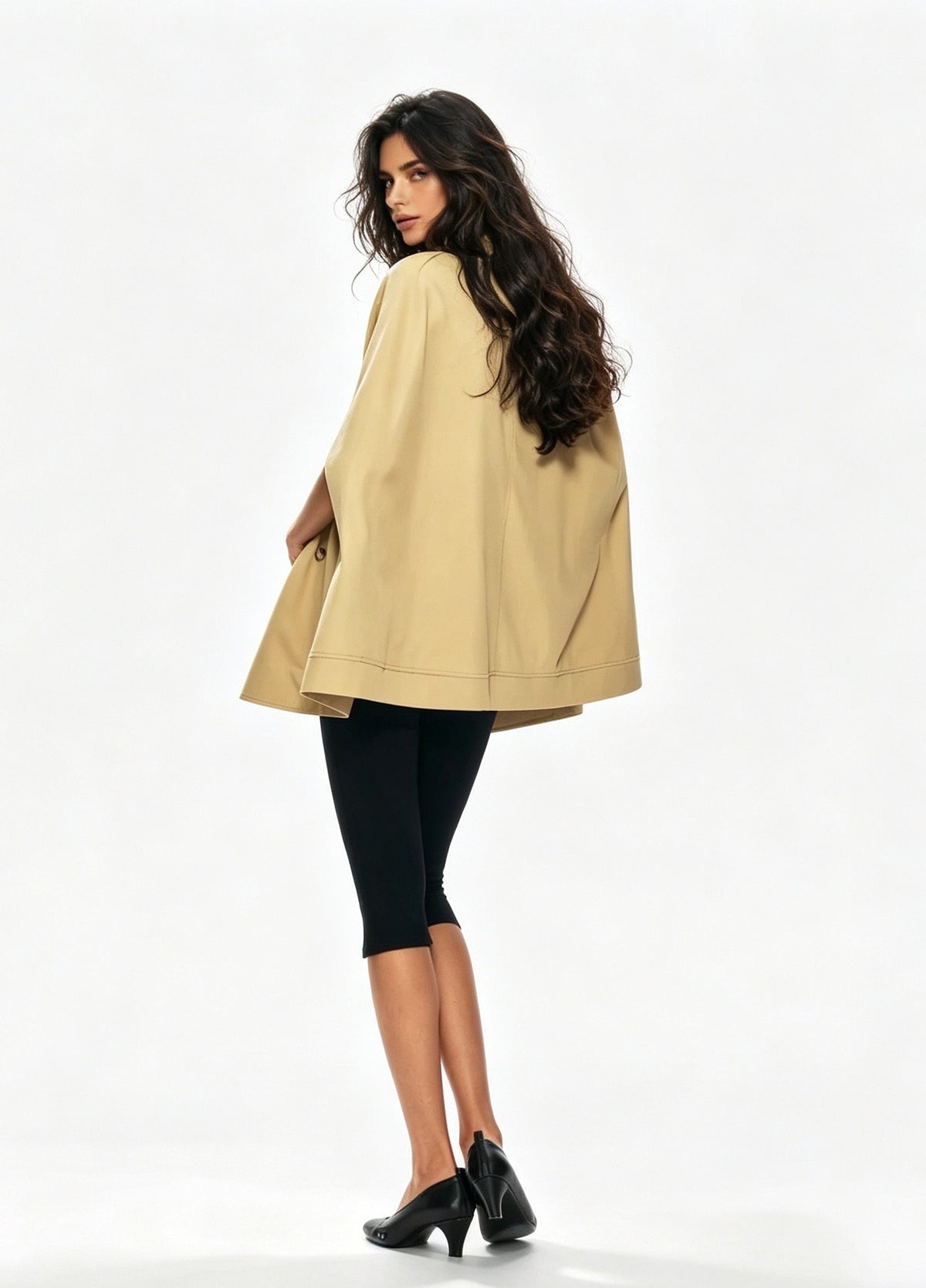 Elnesk Double-Breasted Cape Jacket