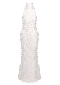 Yskora Halter-Neck Petal-Detail Maxi Dress In White