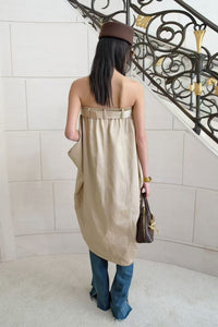 Caldren Strapless Belted Trench Mini Dress