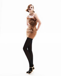 Jawahir Strapless Sequin Floral Ruffle Mini Dress In Brown