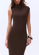Wensor Backless Maxi Dress In Brown