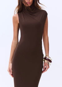 Wensor Backless Maxi Dress In Brown