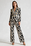 Florica Long Sleeve Redcurrant Print Suit In Black