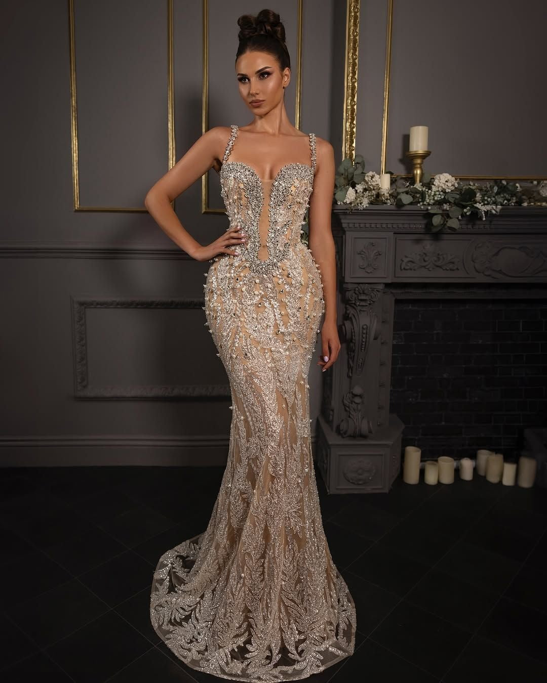 Nelsora Floral-Embellished Maxi Dress