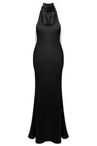 Uvren Pearl-Chain Backless Maxi Dress