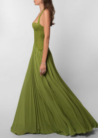 Cirune Halter-Neck Deep-V Maxi Dress