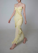 Valique Ruffle Detail Bustier Maxi Dress