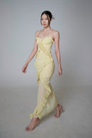 Valique Ruffle Detail Bustier Maxi Dress