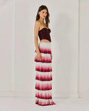 Ravhyx Tube Top Gradient Tassel Two-Piece Set