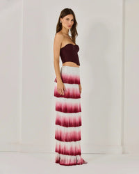 Ravhyx Tube Top Gradient Tassel Two-Piece Set