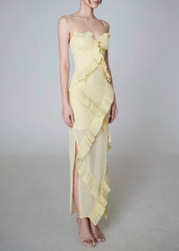 Valique Ruffle Detail Bustier Maxi Dress