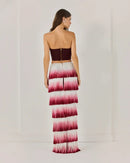 Ravhyx Tube Top Gradient Tassel Two-Piece Set