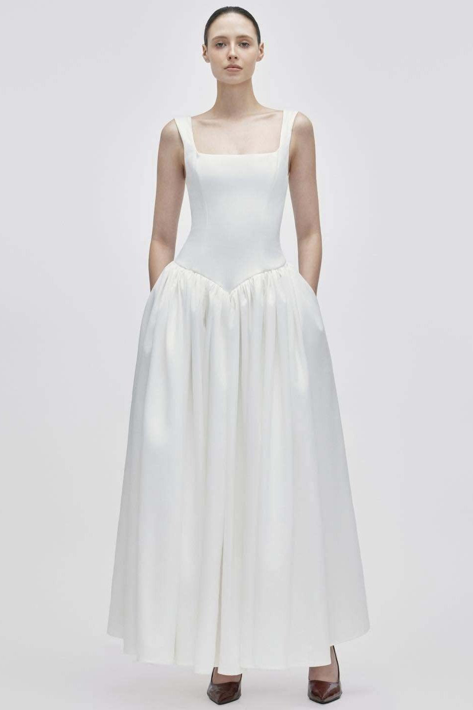 Genova Satin Lightweight Wedding Maxi Dress
