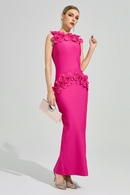 Marvex Pink Floral Formal Dress