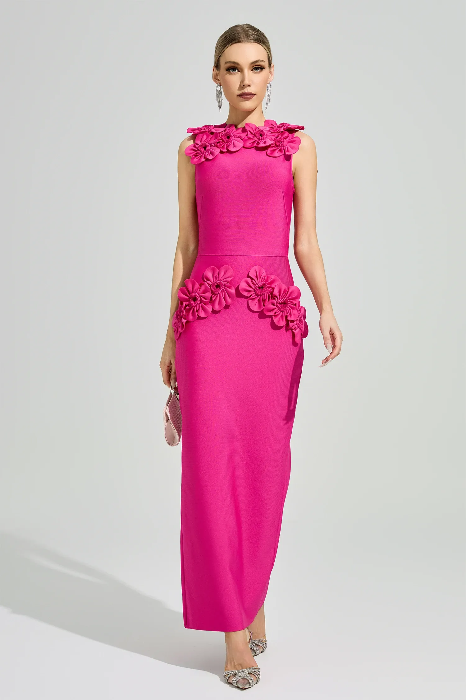 Marvex Pink Floral Formal Dress