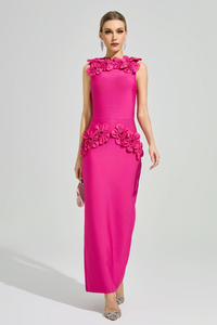 Marvex Pink Floral Formal Dress