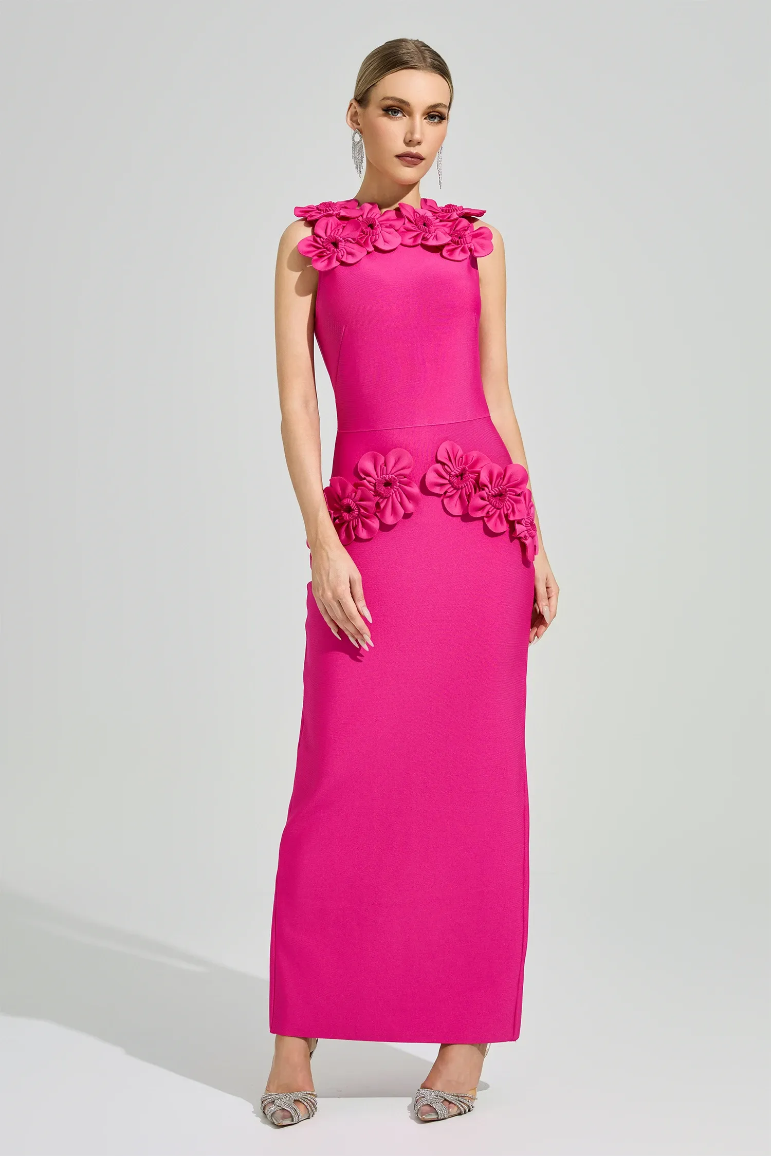 Marvex Pink Floral Formal Dress