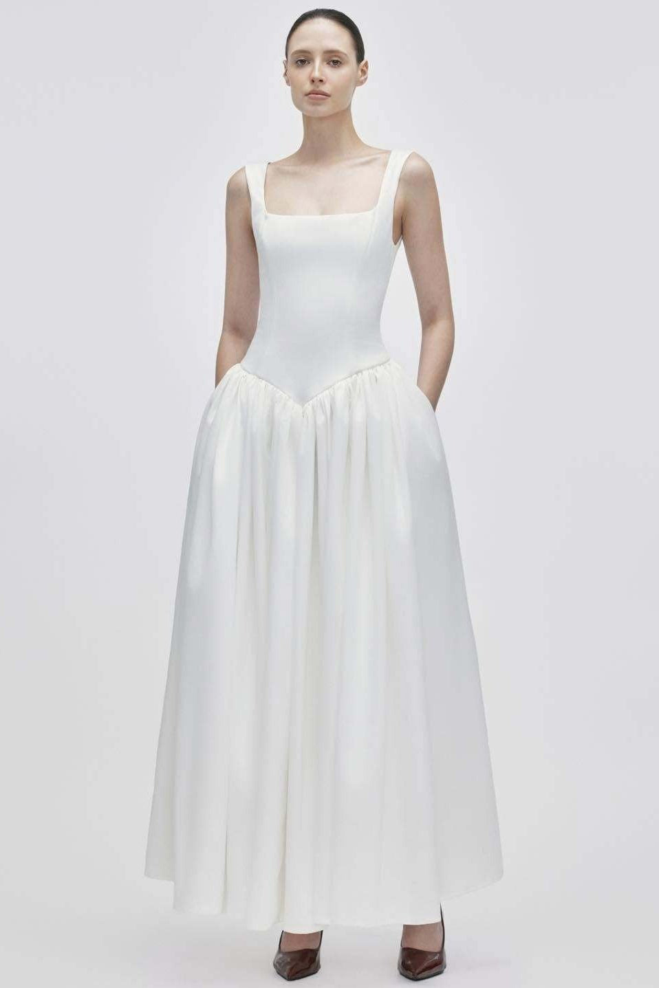 Genova Satin Lightweight Wedding Maxi Dress