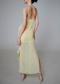 Valique Ruffle Detail Bustier Maxi Dress