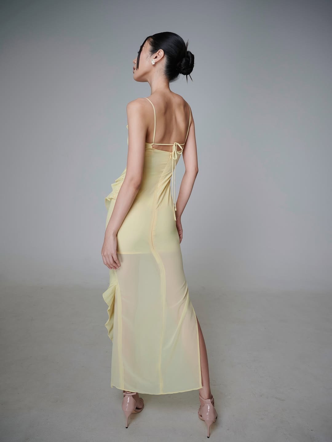 Valique Ruffle Detail Bustier Maxi Dress