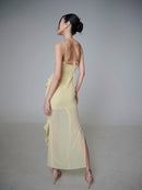 Valique Ruffle Detail Bustier Maxi Dress