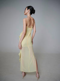 Valique Ruffle Detail Bustier Maxi Dress