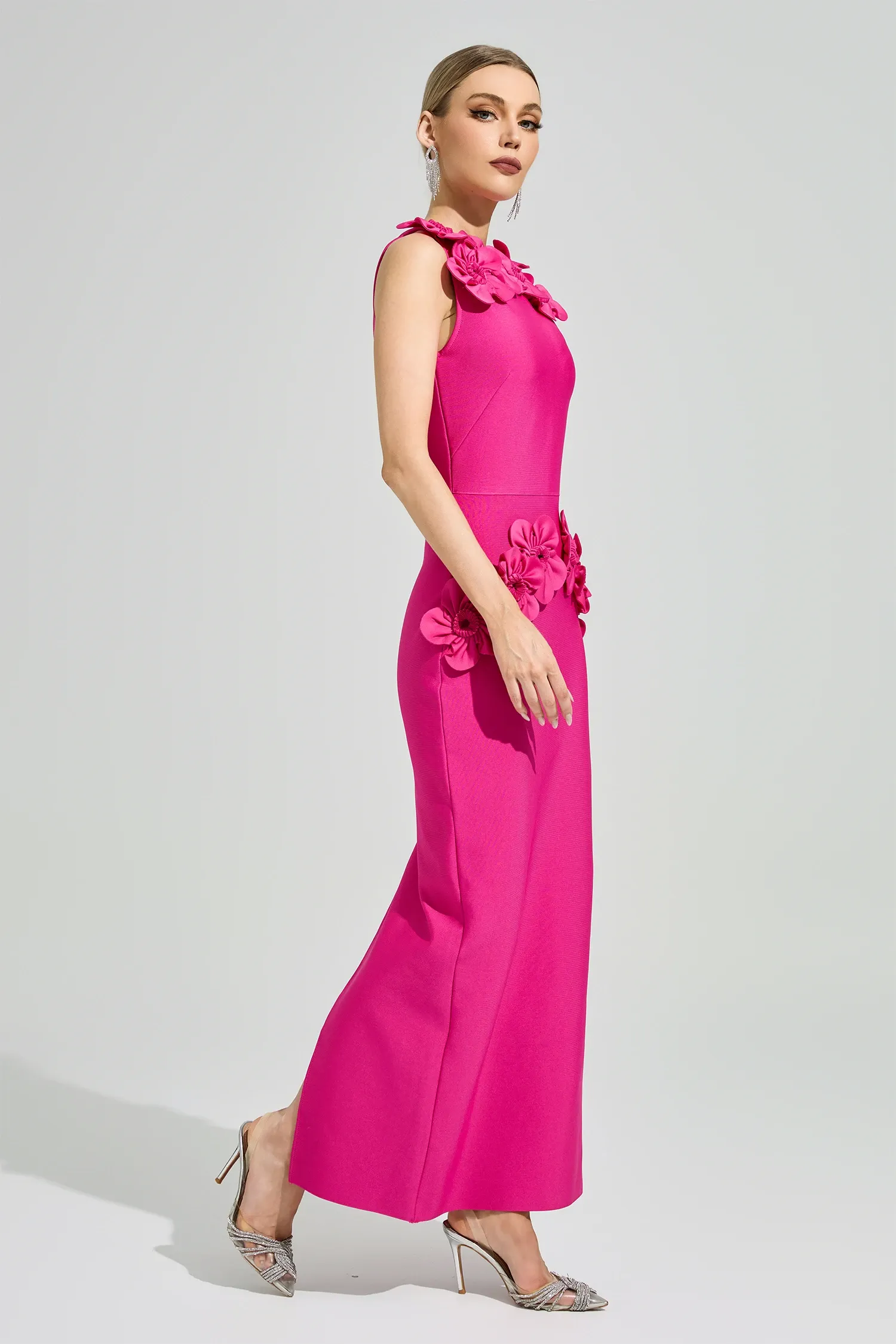 Marvex Pink Floral Formal Dress