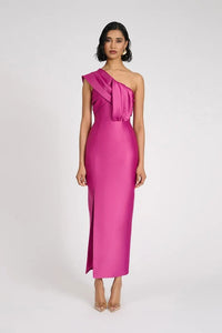 Merovin One-Shoulder Bandage Maxi Dress