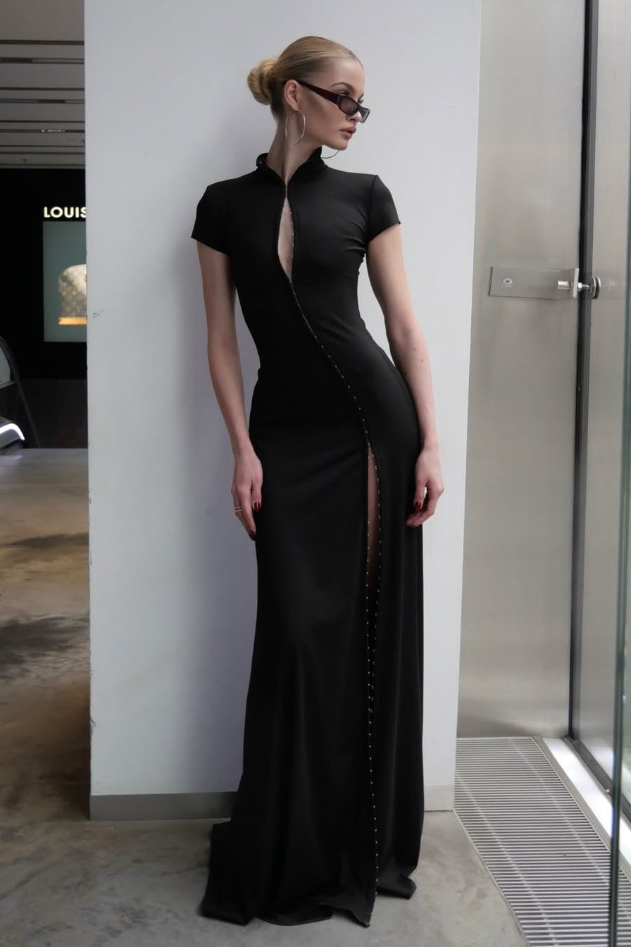 Thalvex Short Sleeve Maxi Dress