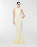 Delyvar Pearl Embellished Cutout Maxi Dress