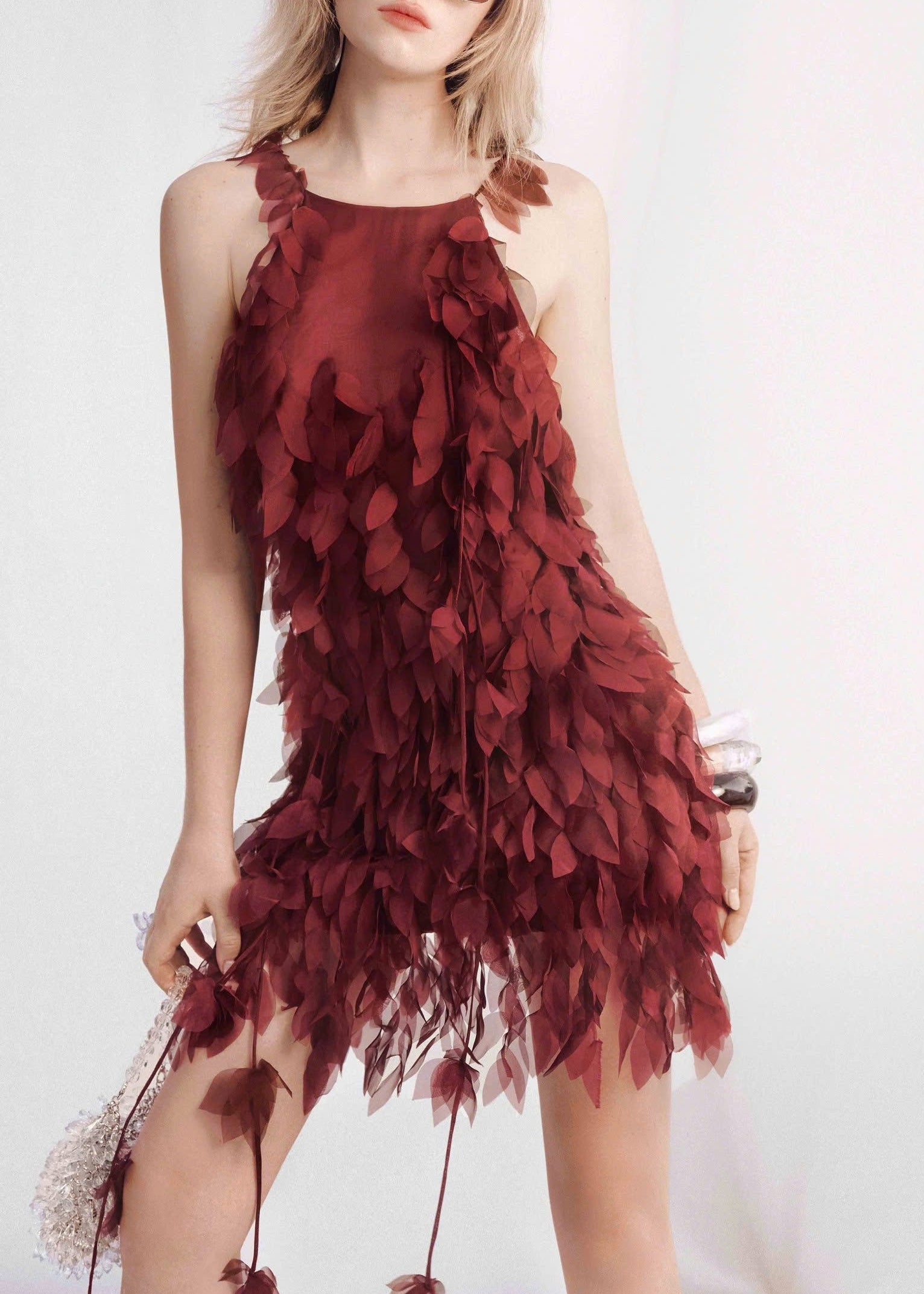 Kaelvyn Maple Leaf-Embellished Mini Dress