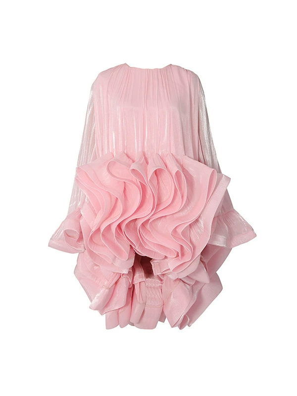 Zolthar Flare Sleeve Tiered Mini Dress